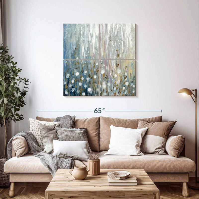 Avery, janvier, branches, fleurs, H 38 po x l 38 po