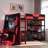 Gaming Loft Bed With Desk, Shelves And Led Lights-975710218
