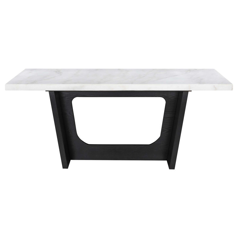 7-Piece Rectangular Marble Top Dining Table Set