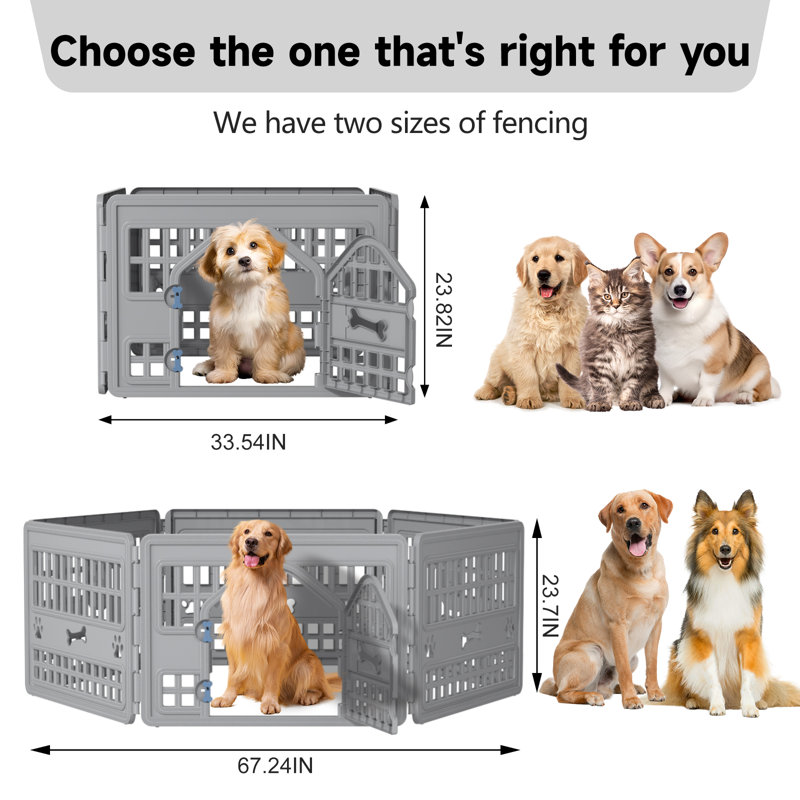 Parc pour animaux 4 panneaux 24 po, parc pour chiots, enclos pour chien intérieur / extérieur, 24, pliable, pliable, facile à ranger