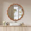 Miroir décoratif rond en bois massif 30 pouces, pour chambre à coucher, salle de bain, salon, vestibule-1435780197