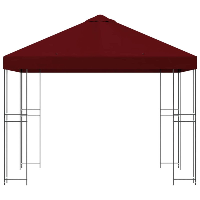 vidaXL Garden Gazebo Polyester and Steel, Burgundy
