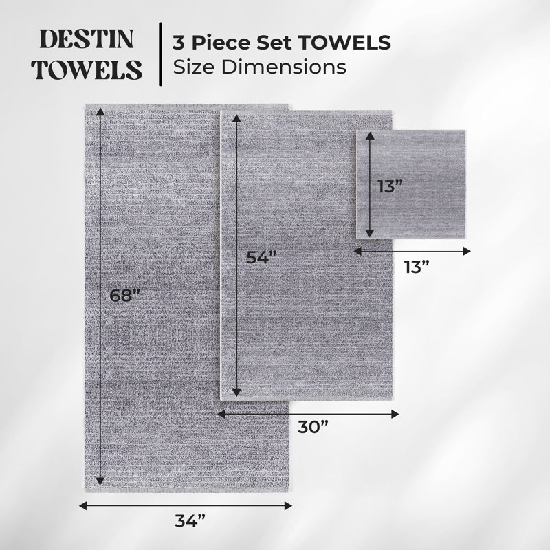 Ensemble de serviettes 6 pièces Amberg, Bleu denim