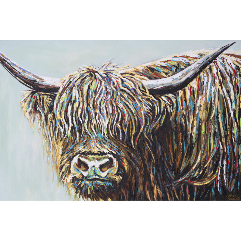Woolly Highland I - Painting on Canvas, 30 cm H x 46 cm W, Wrapped Canvas