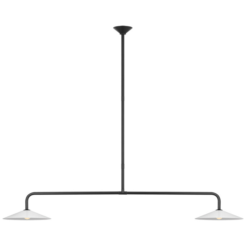 Amber Lewis Ponce 62" Linear Pendant, White, Modern Iron