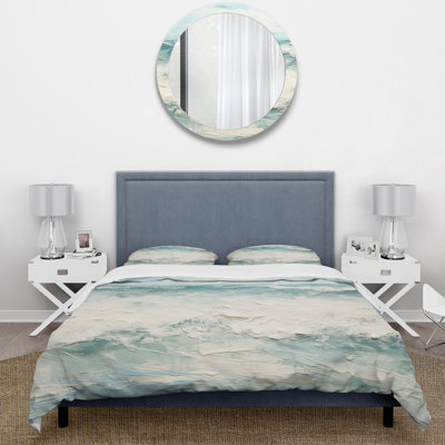 Minimalism Wave Horizon I - Coastal Ocean Duvet Cover Set
