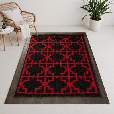 Trellis Brown Indoor and Outdoor Area Rug