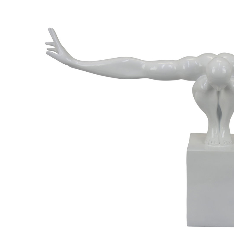 Décoration décorative, statuette d'athlète masculin, résine blanche moderne, 31 pouces