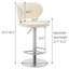 Tabourets de bar en acier inoxydable titane, chaise de bar en cuir de qualité moderne avec dossier, hauteur réglable pivotante pour le comptoir de la cuisine et la salle à manger (1 pièce)-397514697