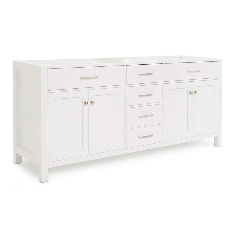 Petrel 72'' Double Bathroom Vanity Base Only, White