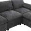 Canapé modulaire en U avec poches de rangement, 2 repose-pieds mobiles, coussins d'accoudoirs, combinaison libre, canapé moderne à 5 places pour salon et appartement, chenille-1562881657