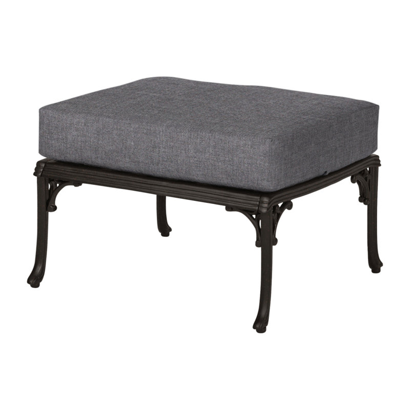 Michigan Outdoor Ottoman, Cast Slate Sunbrella® Plainweave, Vintage