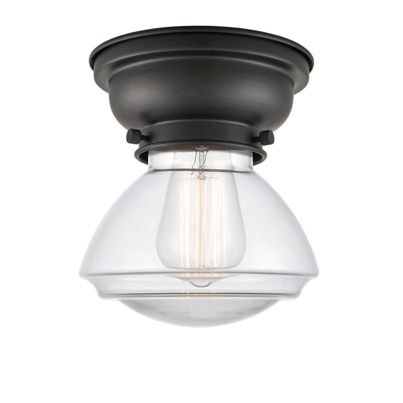 Plafonnier encastré 1 lumière 3,75 po Chesterville, Transparent, Noir mat, Ampoule DEL 6 watts Vinage