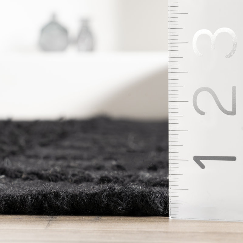 Kissena Textured Wool Area Rug, Rectangle 3' x 5'