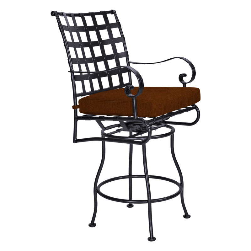 Classico-W Outdoor Swivel Bar Stool, Graphite, Alcazar Redwood