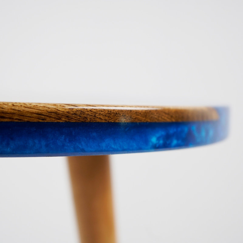 Table basse Rustic Live Edge, Bleu