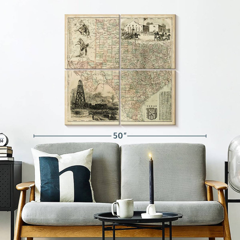 Map Of Texas, 32'' H x 32'' W