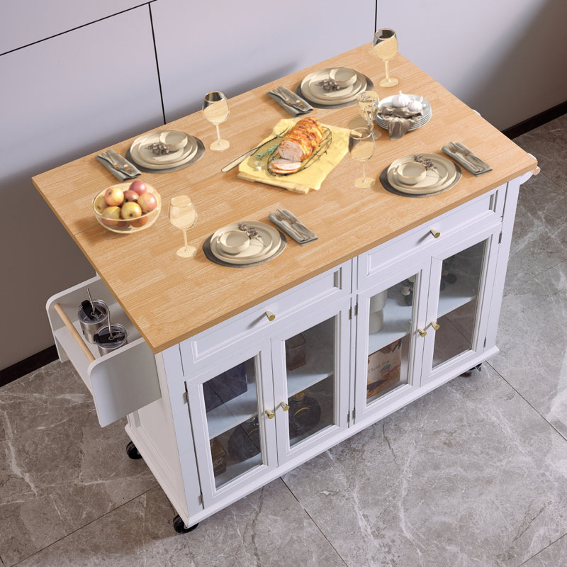 Grand îlot de cuisine blanc en bois de style moderne pour la salle à manger