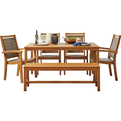 Fleur Solid Wood Eucalyptus Outdoor Bench