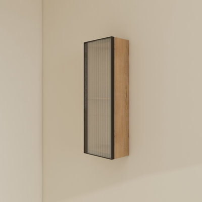 Rangement mural 10 po pour salle de bain simple avec porte Solf, tablette en verre réglable et miroir