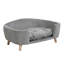 Lit pour chien surélevé pour petits chiens - Canapé en velours côtelé avec pieds en bois d'hévéa et mousse de soutien, assemblage facile pour les animaux de compagnie 11 à 25 lb-1597941335