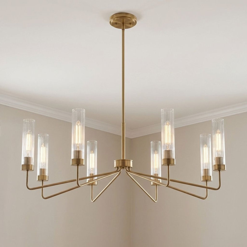 Lustre traditionnel / classique à 8 lumières Blayson, Laiton chaleureux