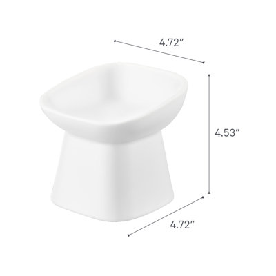 Yamazaki Home Tilted Pet Food Bowl, Ceramic, 6.7Oz