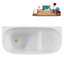 Baignoire autoportante en acrylique 47 ", plateau en bambou, drain Streamline-103682623