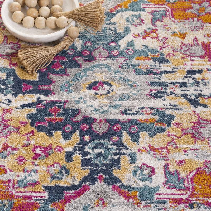 Tapis Felty 154 fuchsia / doré, Ovale 6 pi x 8 pi