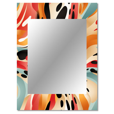 Multicolor Urban Elegance - Geometric  Decorative Wall Mirror, Modern Mirror, Printed Metal Art