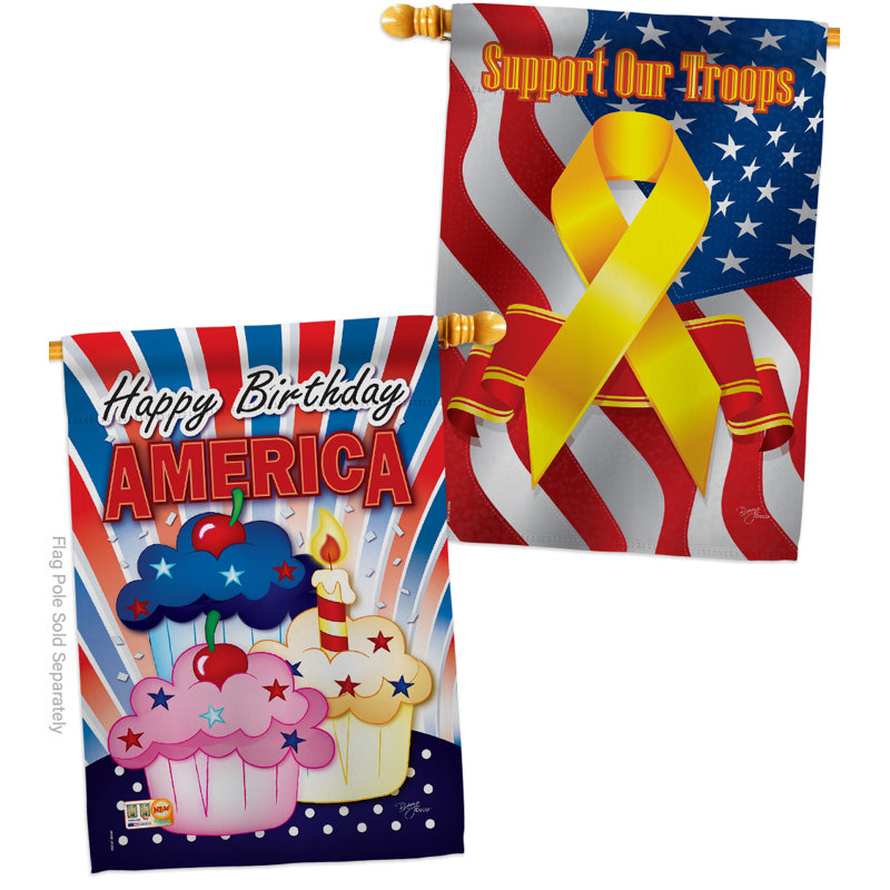 40 x 28 po en polyester à 2 côtés american petits gâteaux drapeau maison