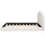 Grand lit plateforme tapissier, beige
