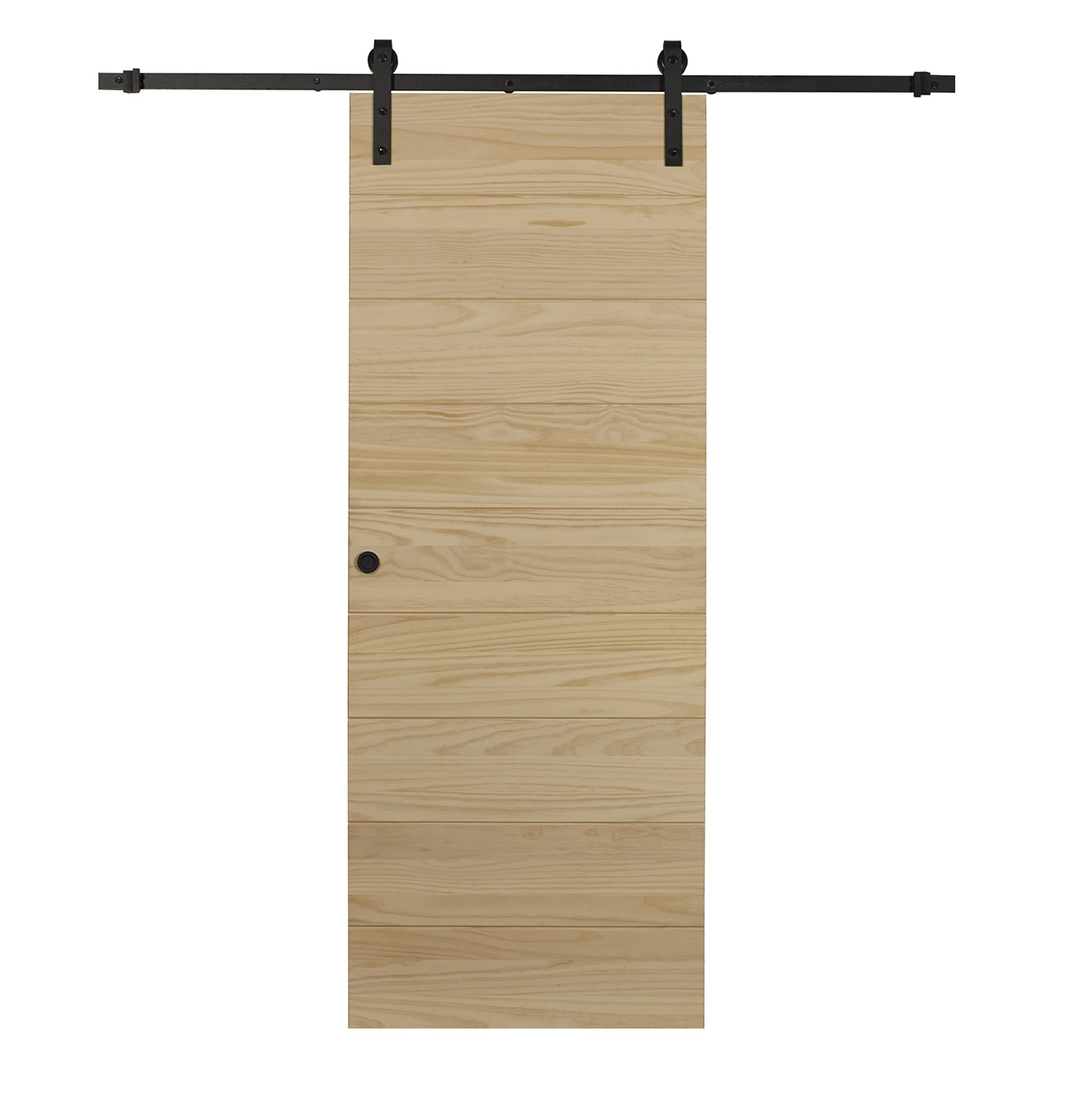 LTL Home Products Flush Wood Unfinished Barn Door with Installation