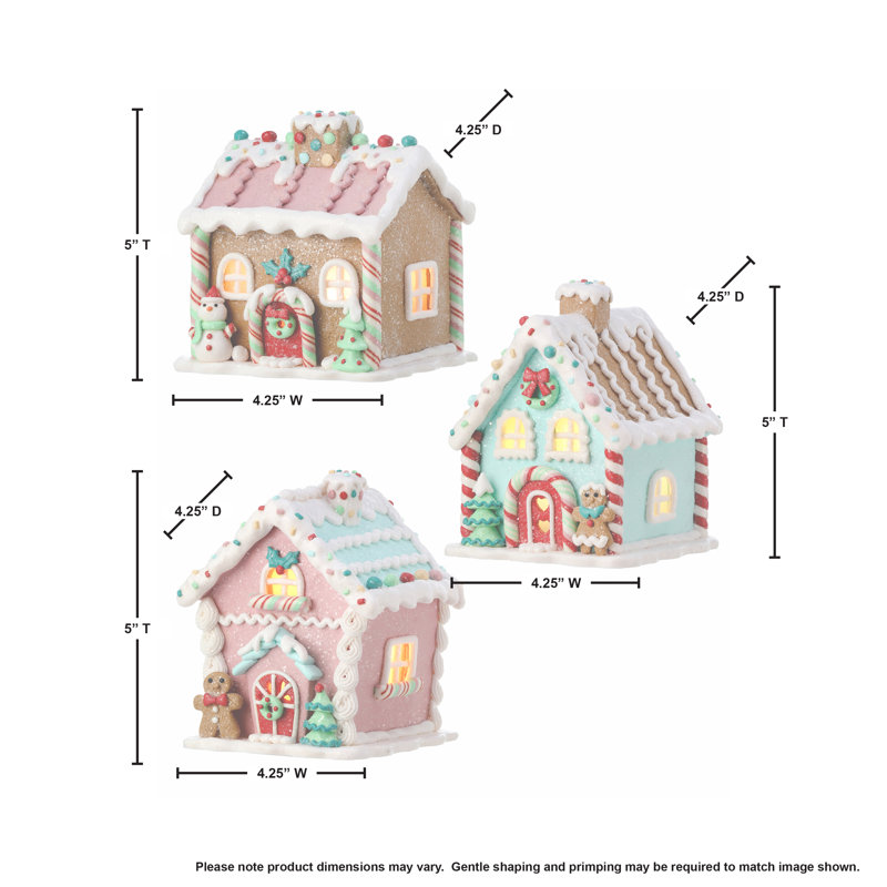 Ensemble de maison en pain d'épices 5 po 5 pièces