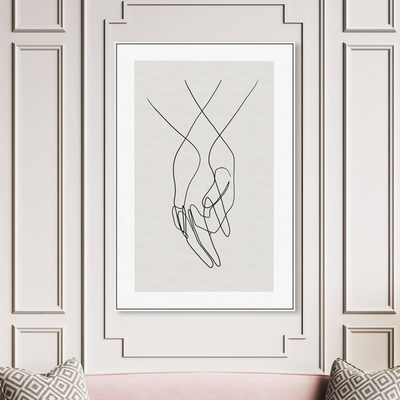«Hands Shapes», impression sur toile, H 54 po x l 36 po, Toile encadrée, Blanc