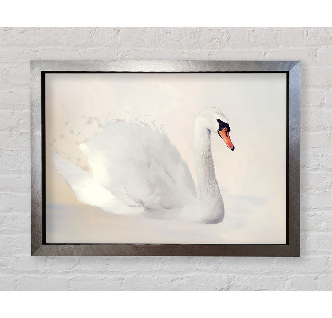 Ethelyn Stunning Swan Splash Gerahmter Druck Wandkunst