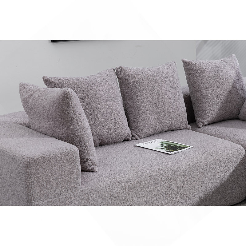 Canapé modulaire moderne avec coussins moelleux - Modulaire polyvalent pour le salon, gris: YKX-33002-Gris, Gris