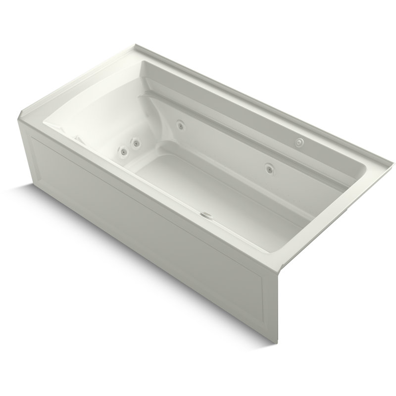 Archer 72-in X 36-in Integral Apron Whirlpool, Dune, Right