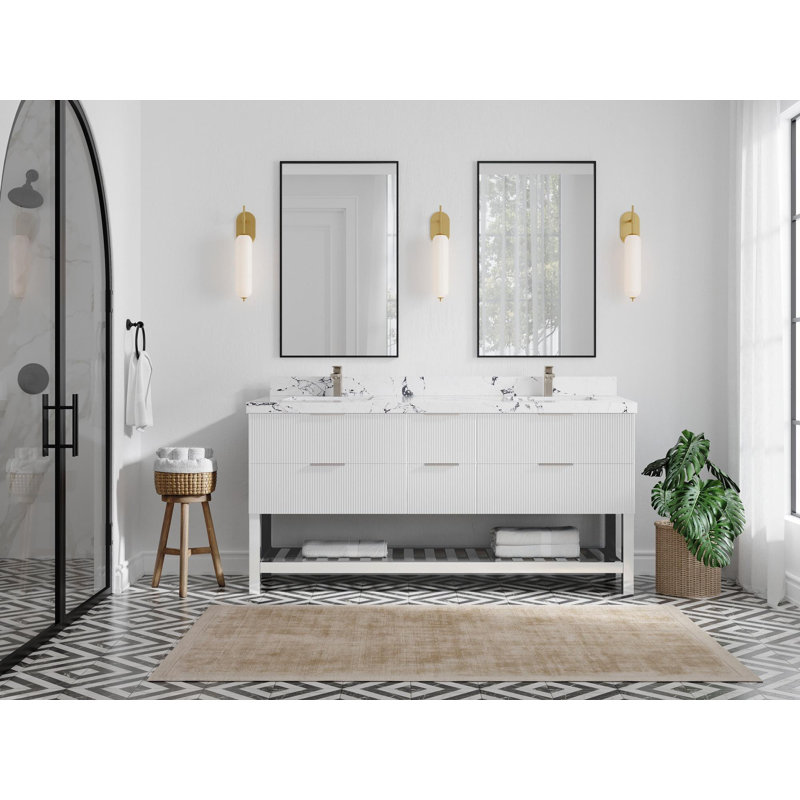 Catalina 72'' Double Bathroom Vanity with Quartz Top