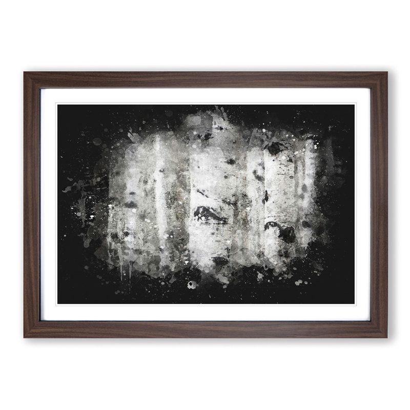 Silver Birch Tree Forest - Picture Frame Graphic Art Print, 45cm H x 63cm W x 2cm D, Walnut Framed