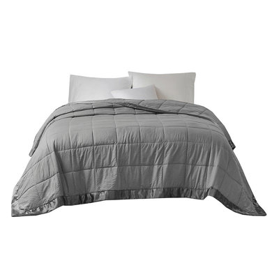 Lightweight Blanket With Satin Trim