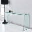 Bureau transparent transparent en verre trempé à usage domestique - Bords arrondis fonctionnels et modernes