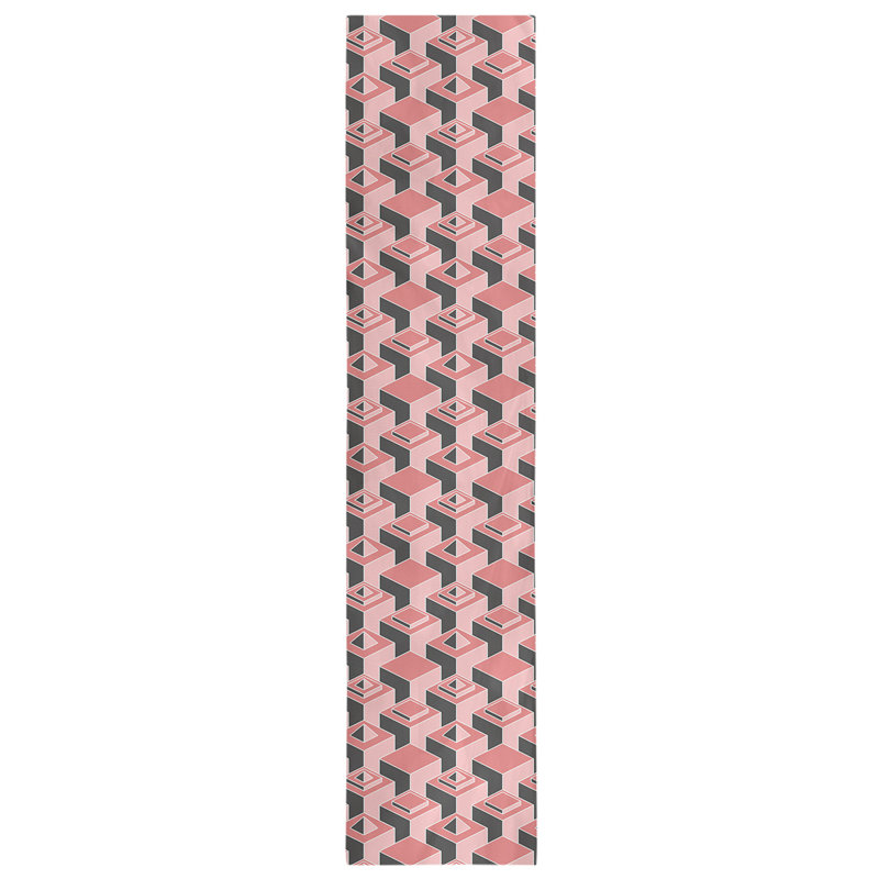 Chemin de table Classic Skyscrapers, 16 po x 90 po, Rouge/noir