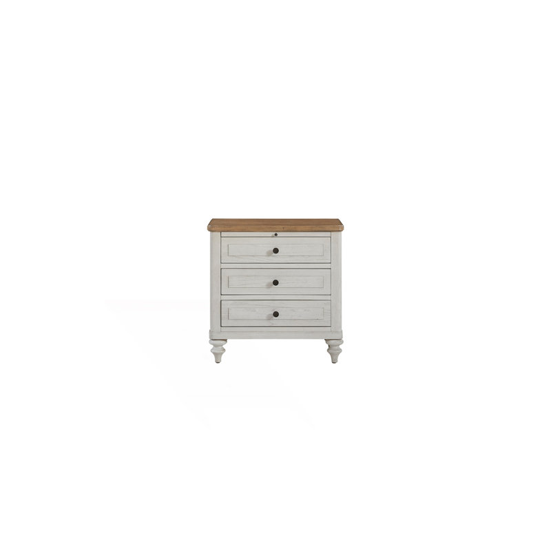 3 Drawer Nightstand With USB Charging
