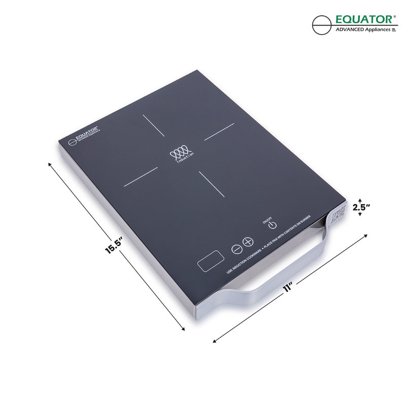11" Portable One-Burner Induction Cooktop LIGHT AlumInum Handle 110V, Black