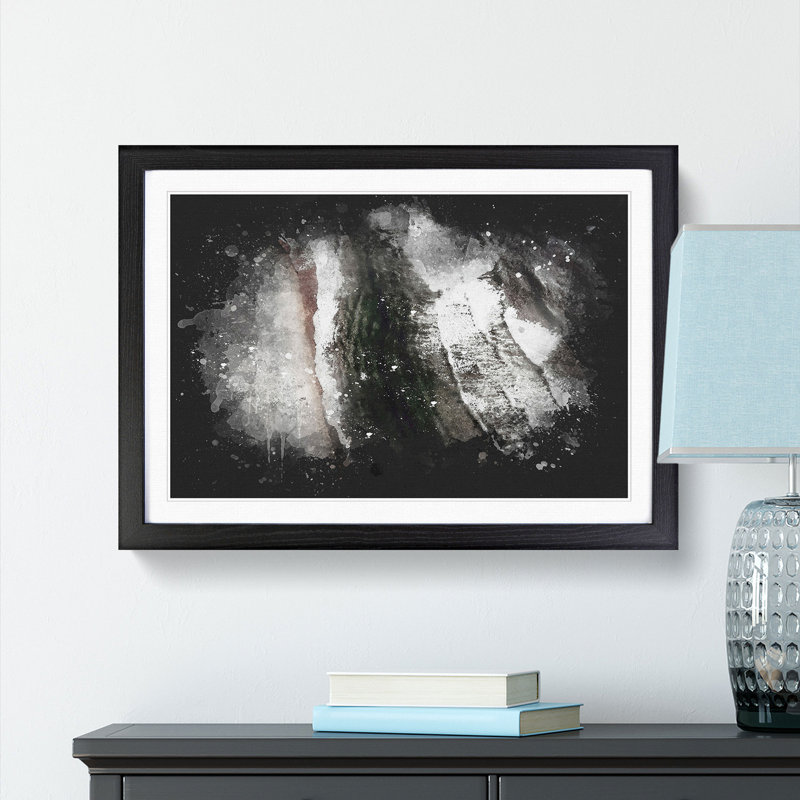 Aerial View of the Beach - Picture Frame Painting Print, 62cm H x 87cm W x 2cm D, Black Framed