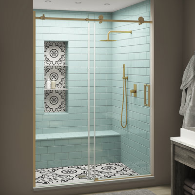 Porte de douche coulissante simple sans cadre l 48 po x H 80 po Coraline