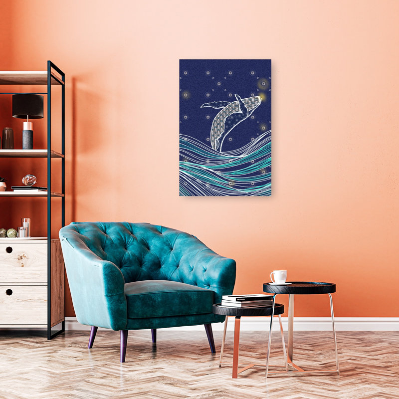 Reproduction d'art mural, paysage de baleine, nuit étoilée, H 36 po x l 24 po