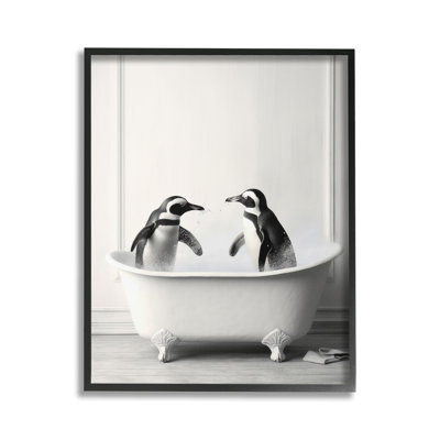 «Penguin Duo in Bath», art de la giclée par Lazar Studio