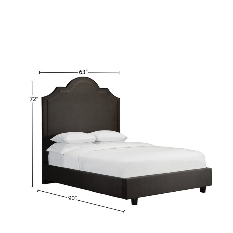 Lit plateforme avec rangement rembourré Williar, Espresso, Grand